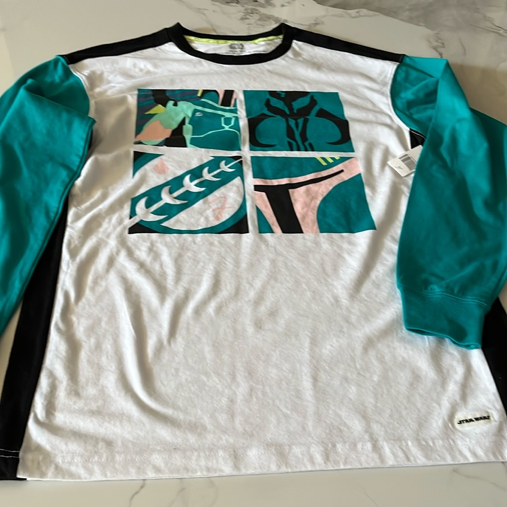 Disney Star Wars Black and Green Boba Fett long sleeve shirt